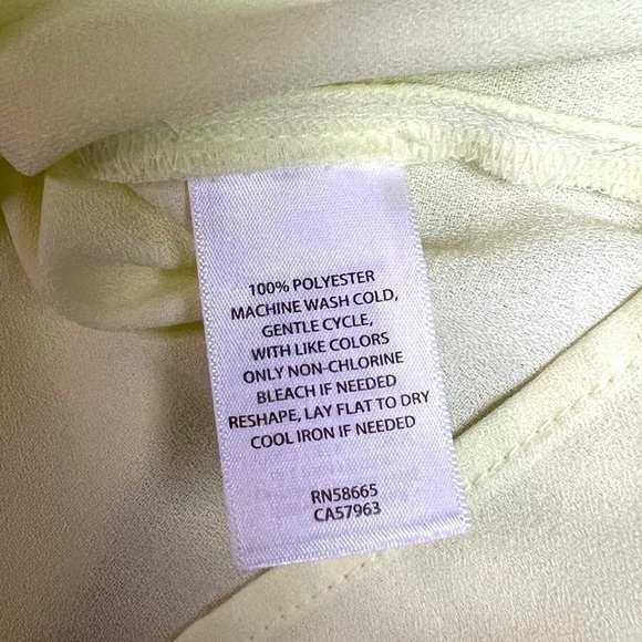 Halogen Short Sleeve Shirt Blouse Medium Yellow / Green Neon Keyhole back Sheer - Picture 5 of 7